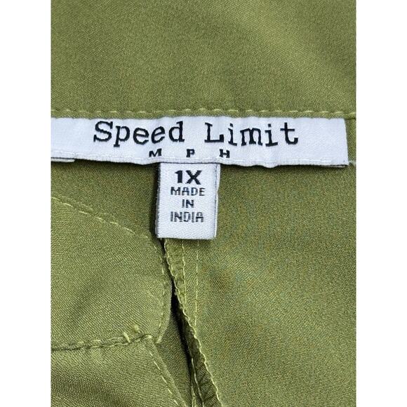 Speed Limit MPH Button Down Olive Green 3/4 Sleeve Women’s Plus 1X - Picture 6 of 10